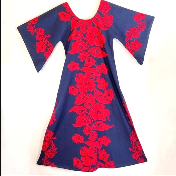 Floral Maxi Dress in Red and Blue - Picture 1 of 11